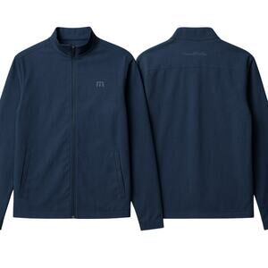 Travis Mathew Men’s Full-Zip Jacket in navy blue, size Large